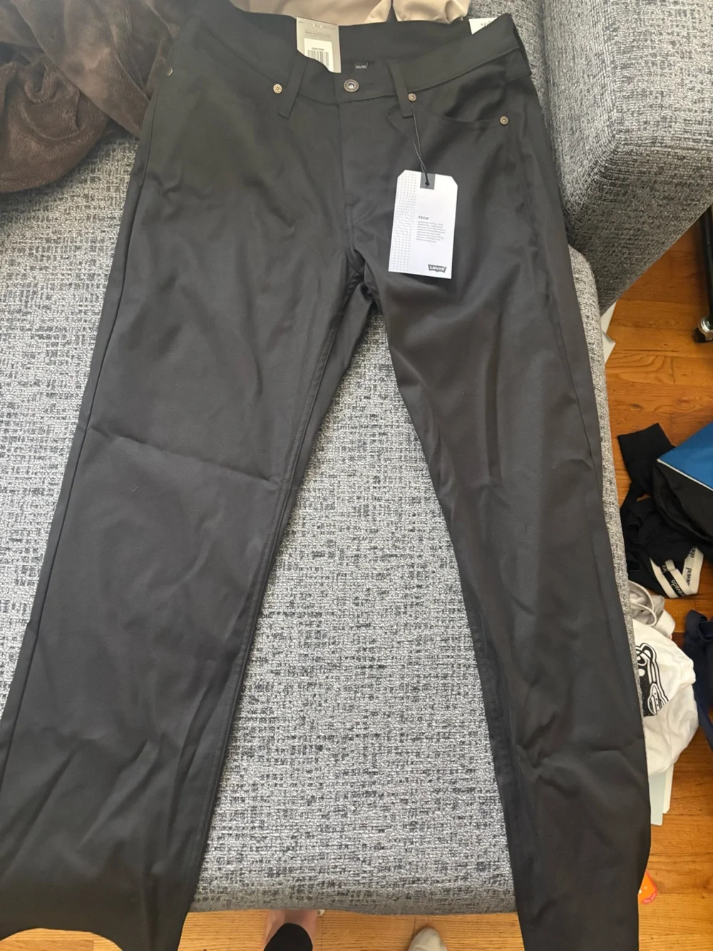 Levi’s 514 straight high stretch tech black pants 30x30 brand new